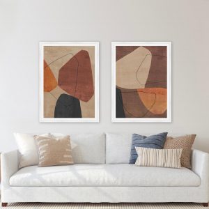 2 art prints, sofa, room
